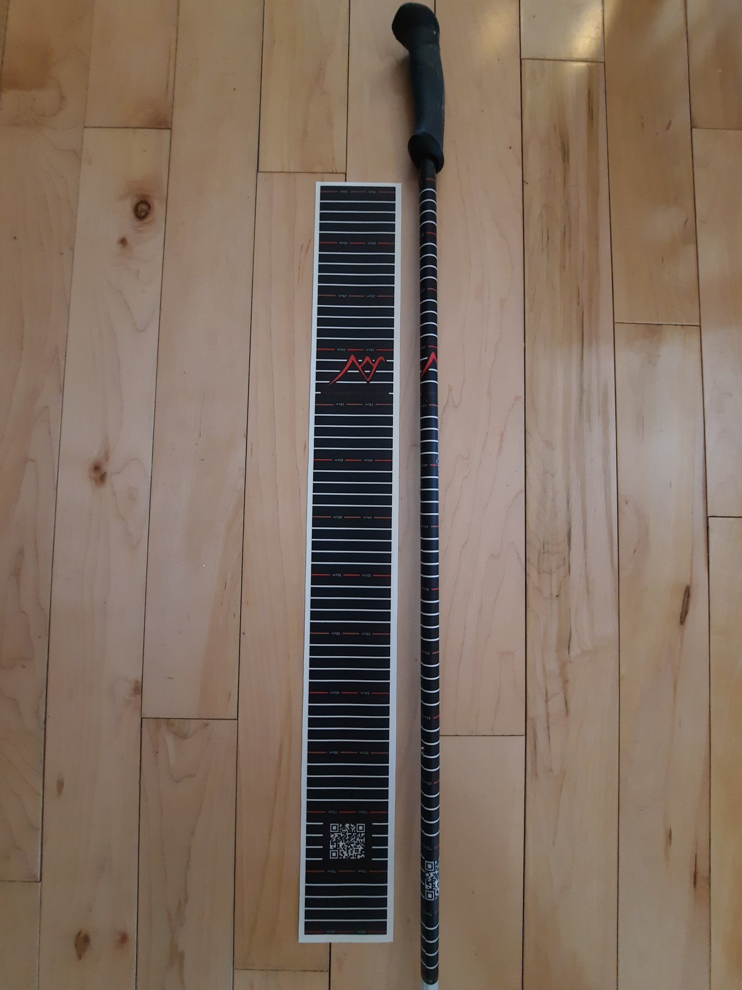 Ski pole ruler sticker